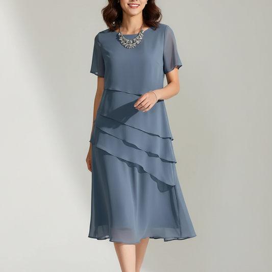 Elegant Slimming Midi Dress for Women – Tailored Fit Summer Dress with Breathable Fabric for Effortless Style