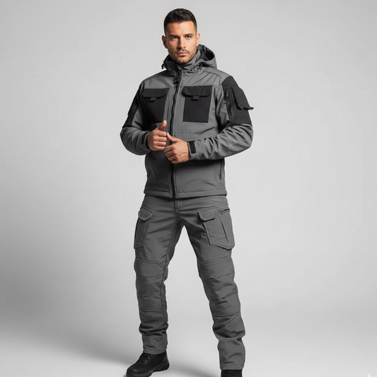 Men's Waterproof Hiking Pants and Jacket Set – Durable Softshell Outdoor Clothing for Hiking and Camping