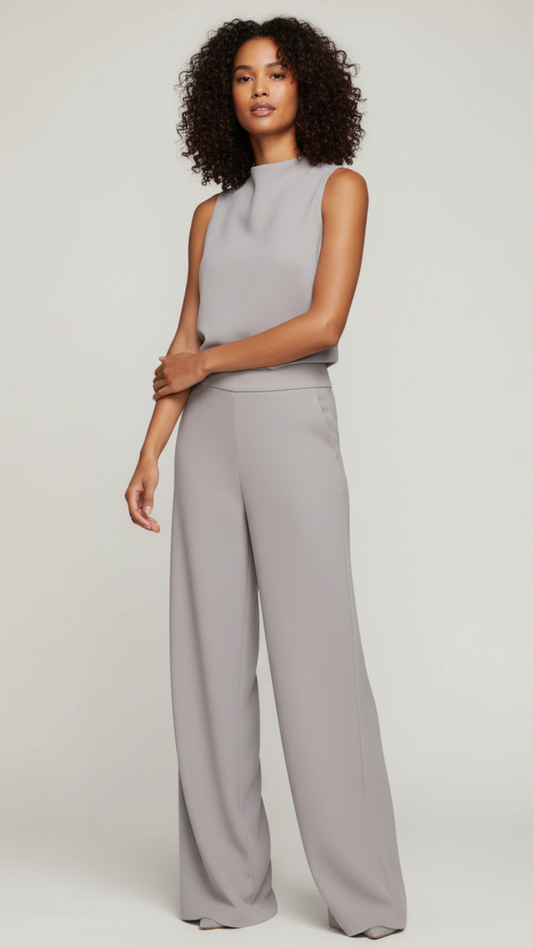 Black Women's Jumpsuit – Sleeveless Wide Leg Design, Comfortable Fit, Versatile Style for Any Occasion