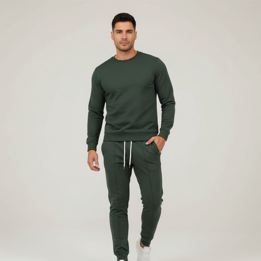 Mens Tracksuit Set, Comfortable Autumn Casual Wear with Adjustable Waistband, Soft Polyester, Available in Trendy Colors