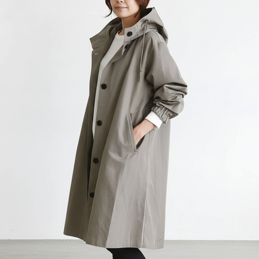 Lightweight Womens Rain Jacket with Hood – Breathable, Loose Fit for Transitional Weather