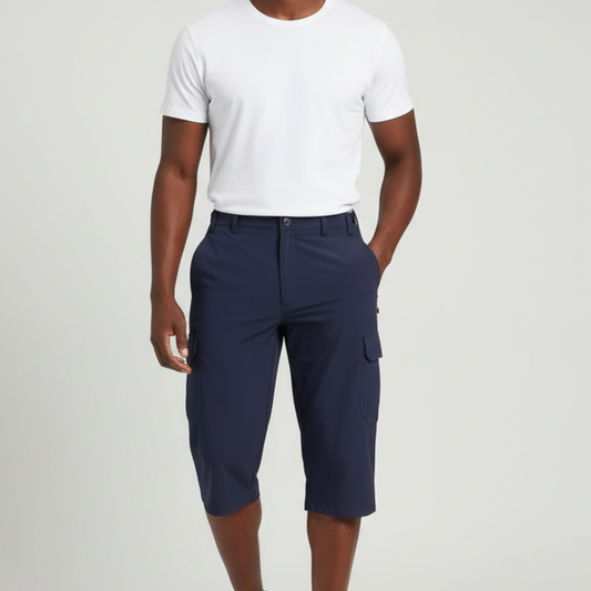 Men's Quick-Drying Cargo Shorts with Multi-Pockets for Outdoor Activities – Comfortable Stretch Fabric, Various Sizes