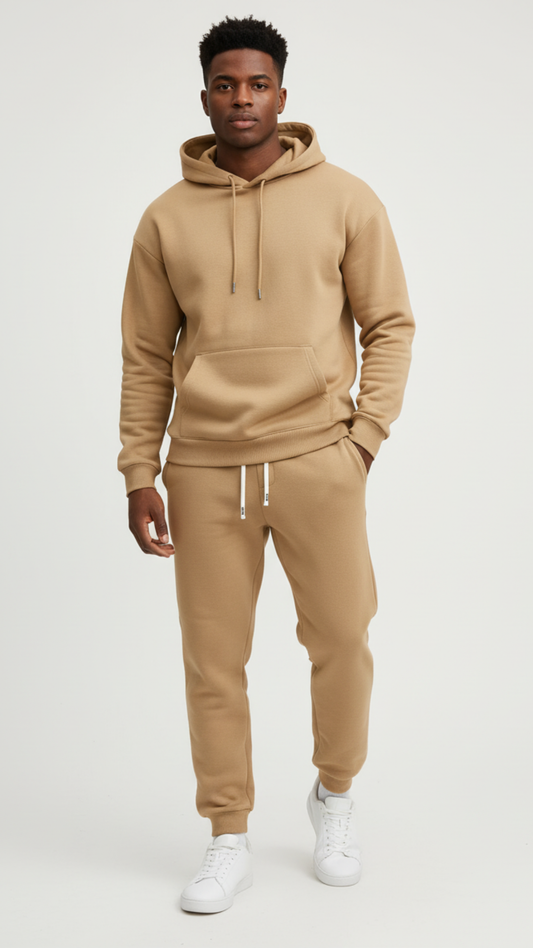 Men's 2-Piece Tracksuit with Hoodie and Tapered Jogger Pants for Comfort and Style - Soft, Breathable Fabric, Available in S to XL
