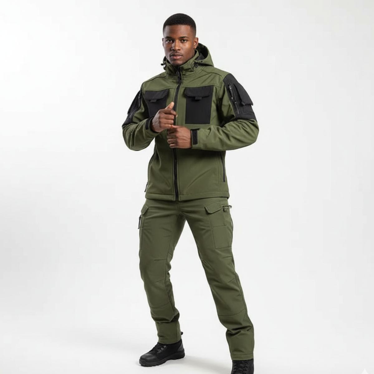 Men's Waterproof Hiking Pants and Jacket Set – Durable Softshell Outdoor Clothing for Hiking and Camping