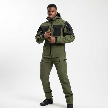 Men's Waterproof Hiking Pants and Jacket Set – Durable Softshell Outdoor Clothing for Hiking and Camping