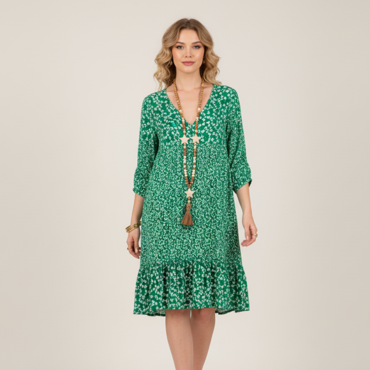 Modern Women's A-Line Dress in Premium Fabric – Comfortable Knee-Length Formal and Casual Wear