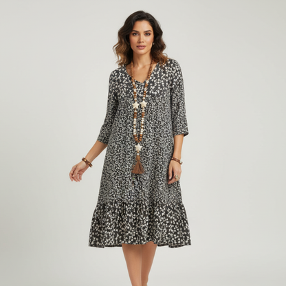 Modern Women's A-Line Dress in Premium Fabric – Comfortable Knee-Length Formal and Casual Wear