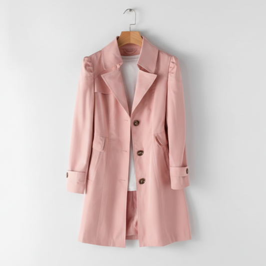 Stylish Women's Trench Coat – Lightweight Versatile Jacket for All Occasions in Black, Pink, and Beige