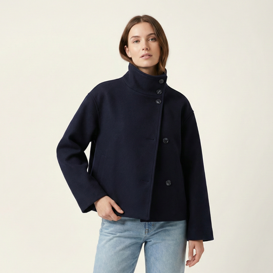 Elegant Women's Short Coat – Warm Breasted Winter Coat for Stylish Comfort in Multiple Colors